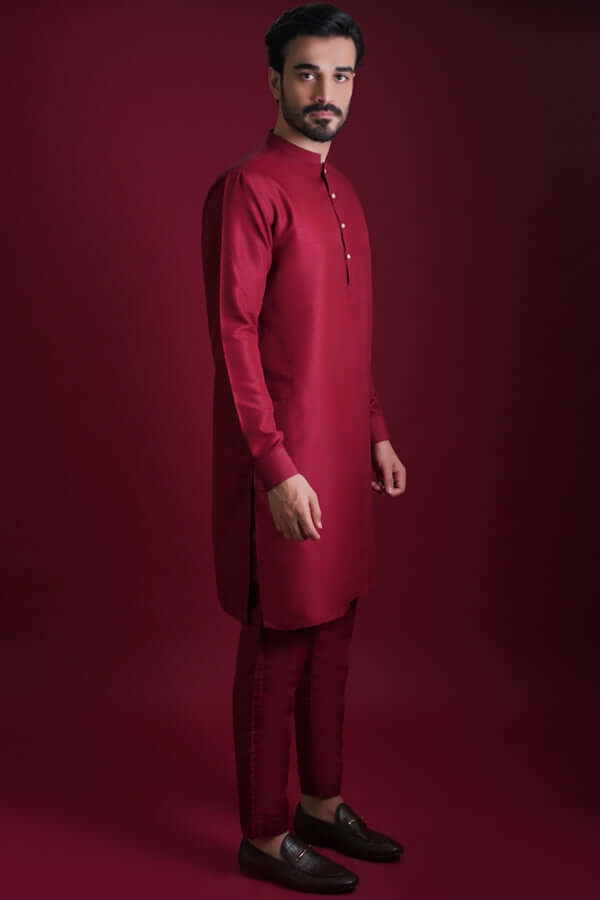 Stylish Deep Maroon Kurta Pajama Set for Men | Traditional Indian Ethnic Wear | Perfect for Weddings, Festivals & Special Occasions