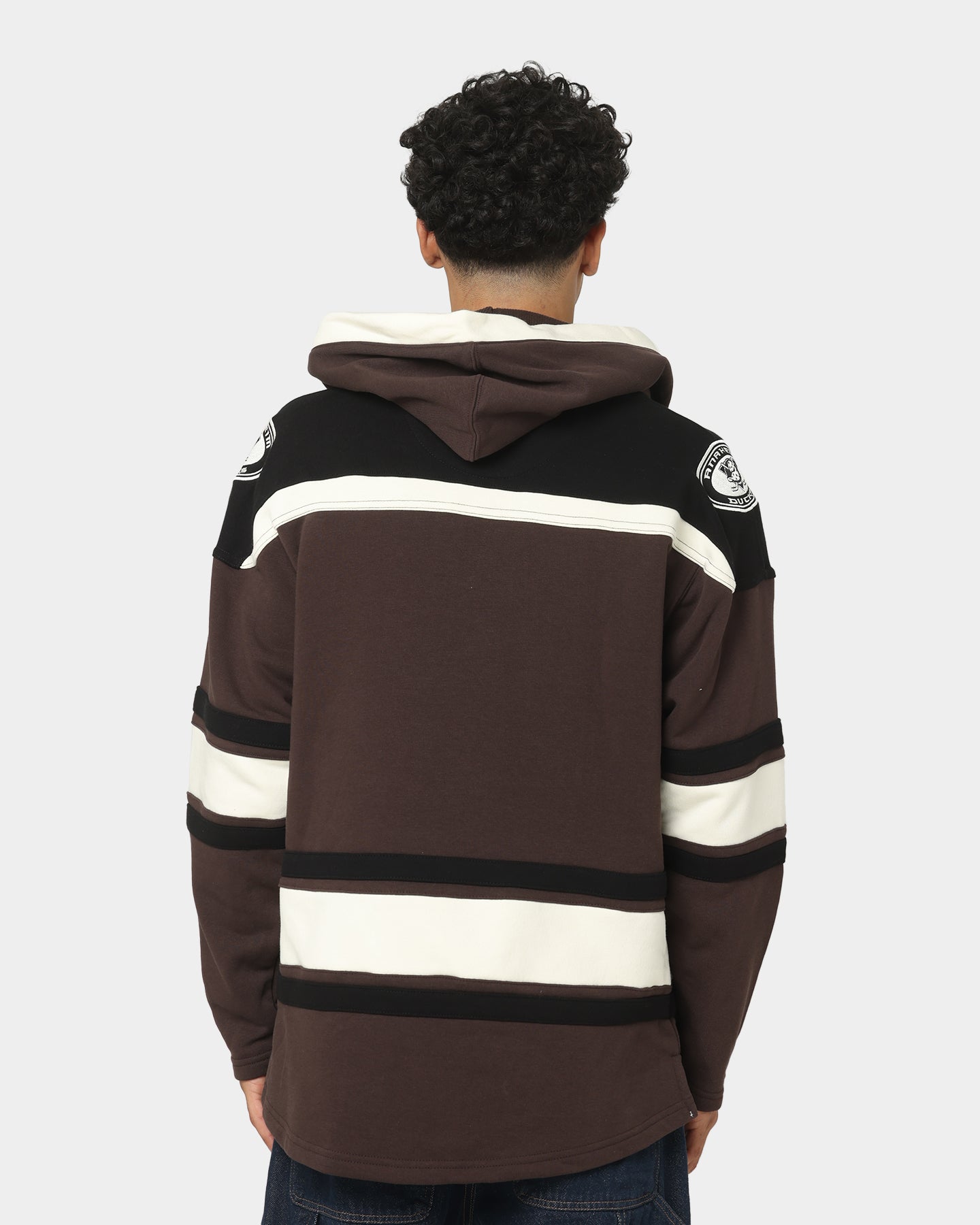 47 Brand Anaheim Ducks Superior Lacer Hoodie Brown - Men's Warm Zip-Up NHL Hockey Fan Hooded Sweatshirt for Game Day & Outdoor Activities