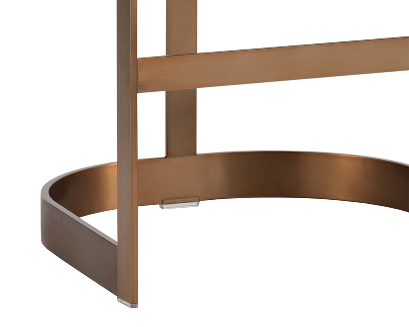 Beaumont Barstool - Antique Brass Finish with Cantina Black Seat - Perfect for Kitchen Islands, Bars & Home Decor