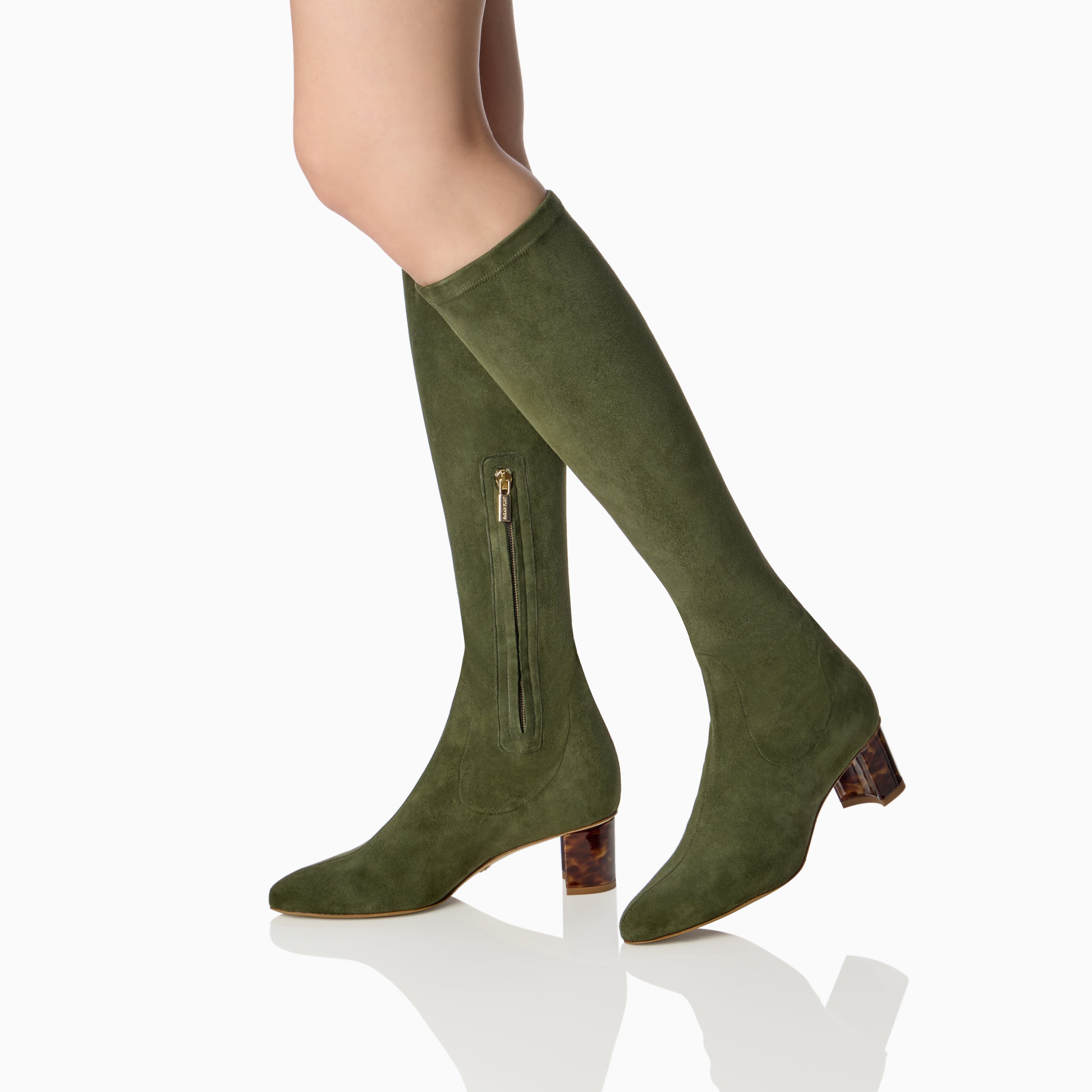 Alexandra 50 Olive Stretch Suede Boots for Women - Comfortable & Stylish Ankle Boots for Fall and Winter Fashion