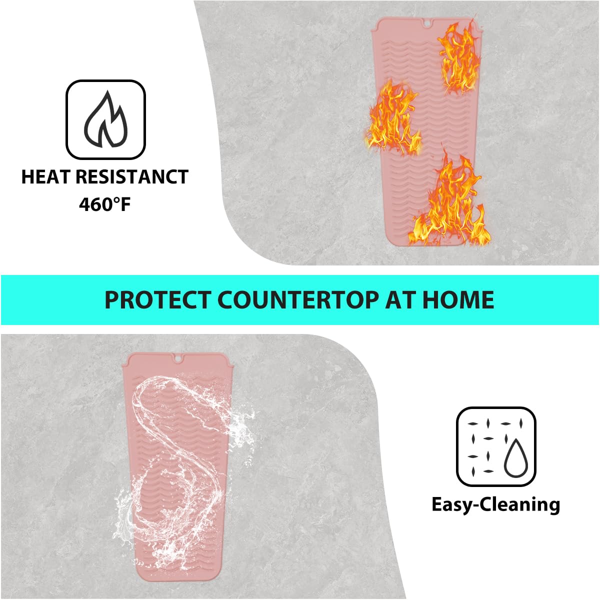 **Heat Resistant Silicone Mat for Hair Straightener & Curling Iron - 11