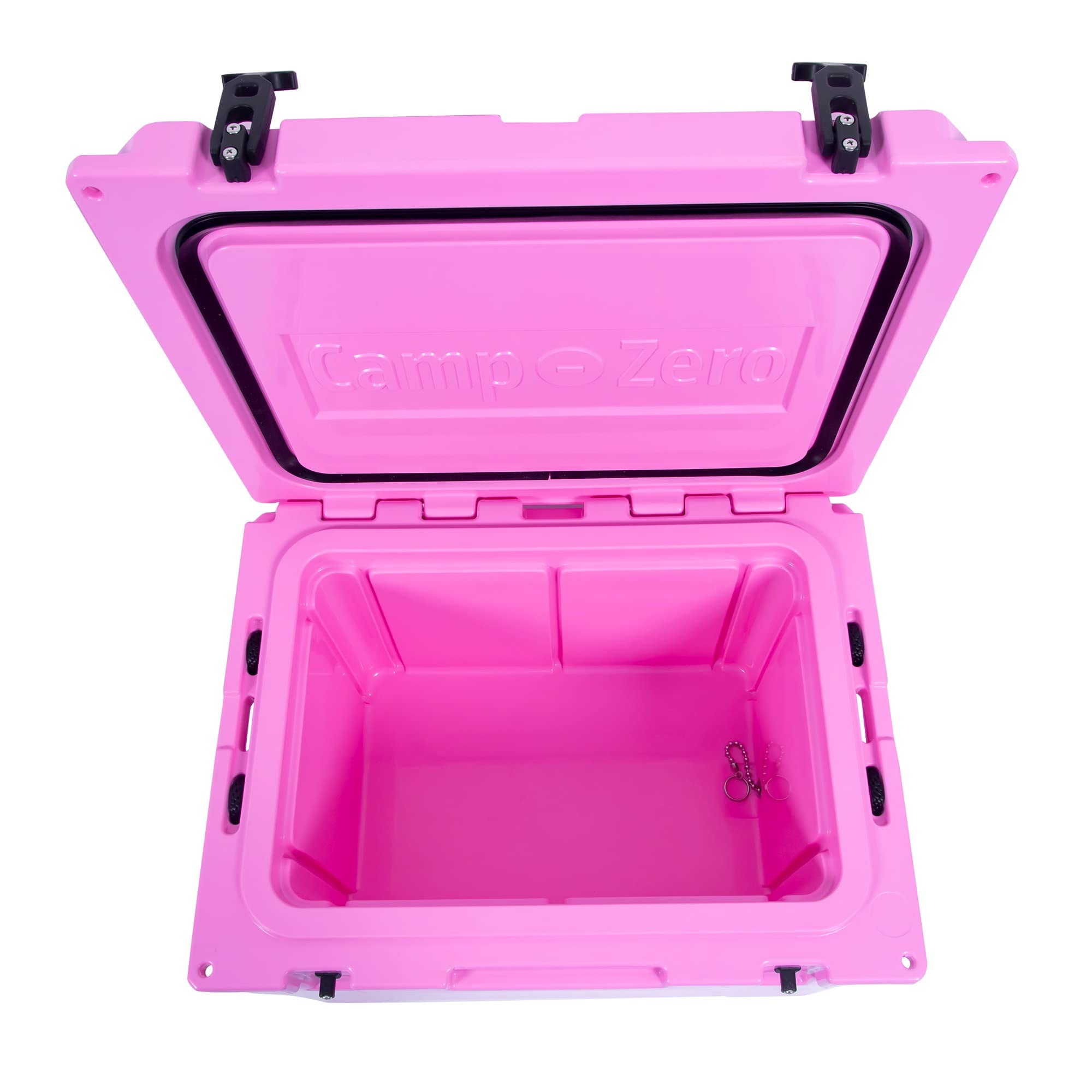 CAMP-ZERO 40L-42 Quart Heavy Duty Hard Cooler Ice Chest with 4 Cup Holders & Comfort Grip - Perfect for Camping, Beach, Picnics, Boating, Hunting & Travel - Keep Drinks Cold for Outdoor Adventures, Tailgating & Road Trips