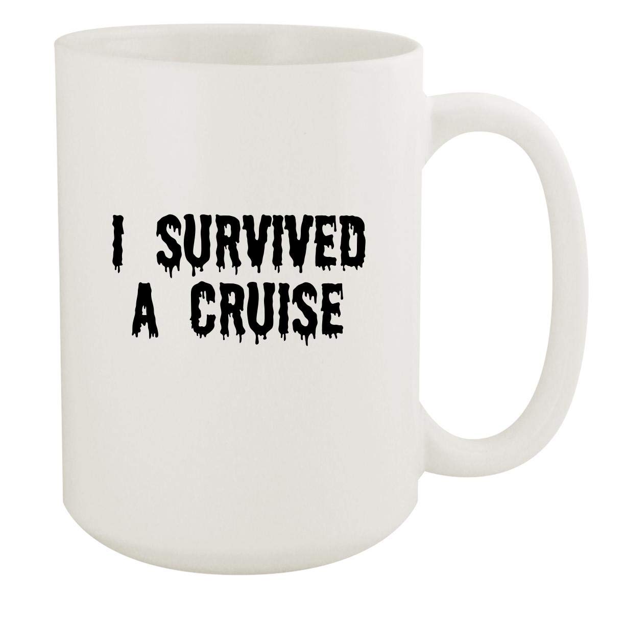 I Survived A Cruise - 15oz White Ceramic Coffee Mug with Handle | Funny Novelty Gift for Cruise Lovers | Perfect for Coffee, Tea & Hot Drinks at Home, Office or Travel