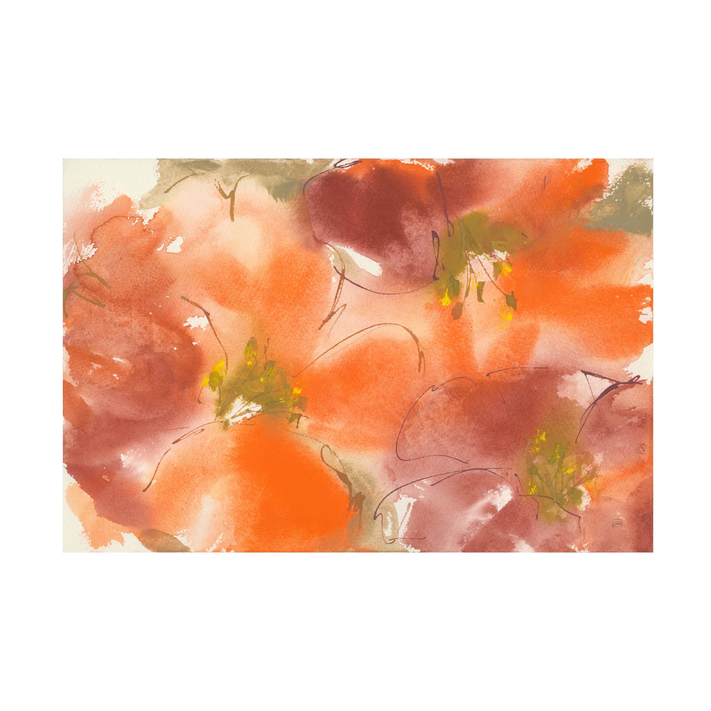 Tribal Lilies I Canvas Art Print by Chris Paschke - Modern Abstract Floral Wall Decor for Living Room, Bedroom & Office