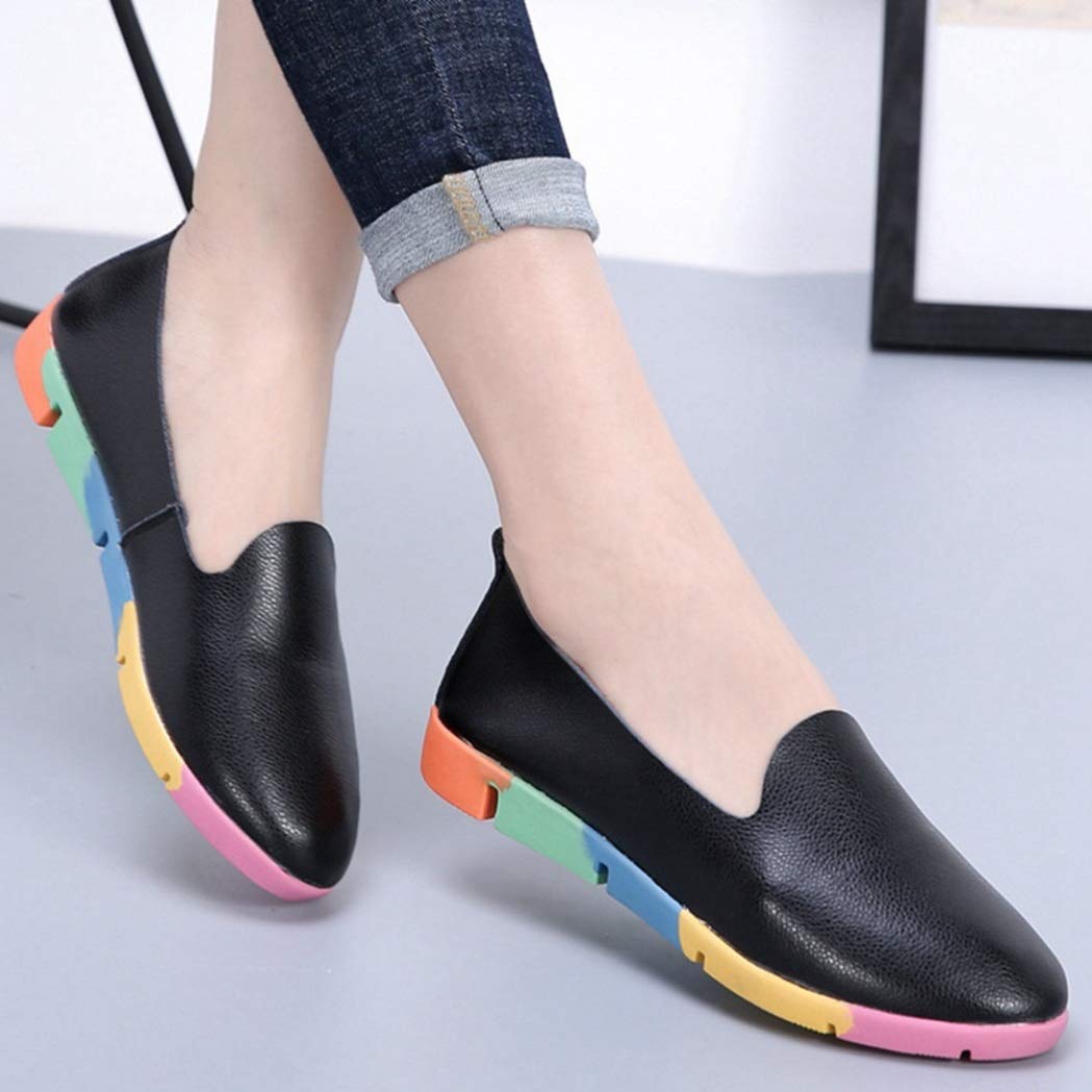 Women's Casual Flat Loafers - Comfortable Leather Moccasins Slip-On Shoes with Pointed Toe | Fashion Sneakers for Work, Travel & Everyday Wear
