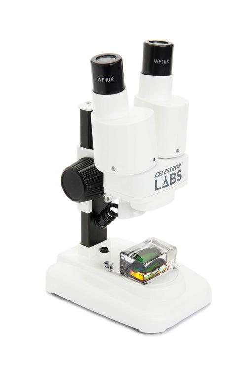 Celestron S20 Stereo Microscope 20x Magnification for Coin Collecting, Jewelry Inspection, and Electronics Repair - Professional Lab-Grade Optical Instrument