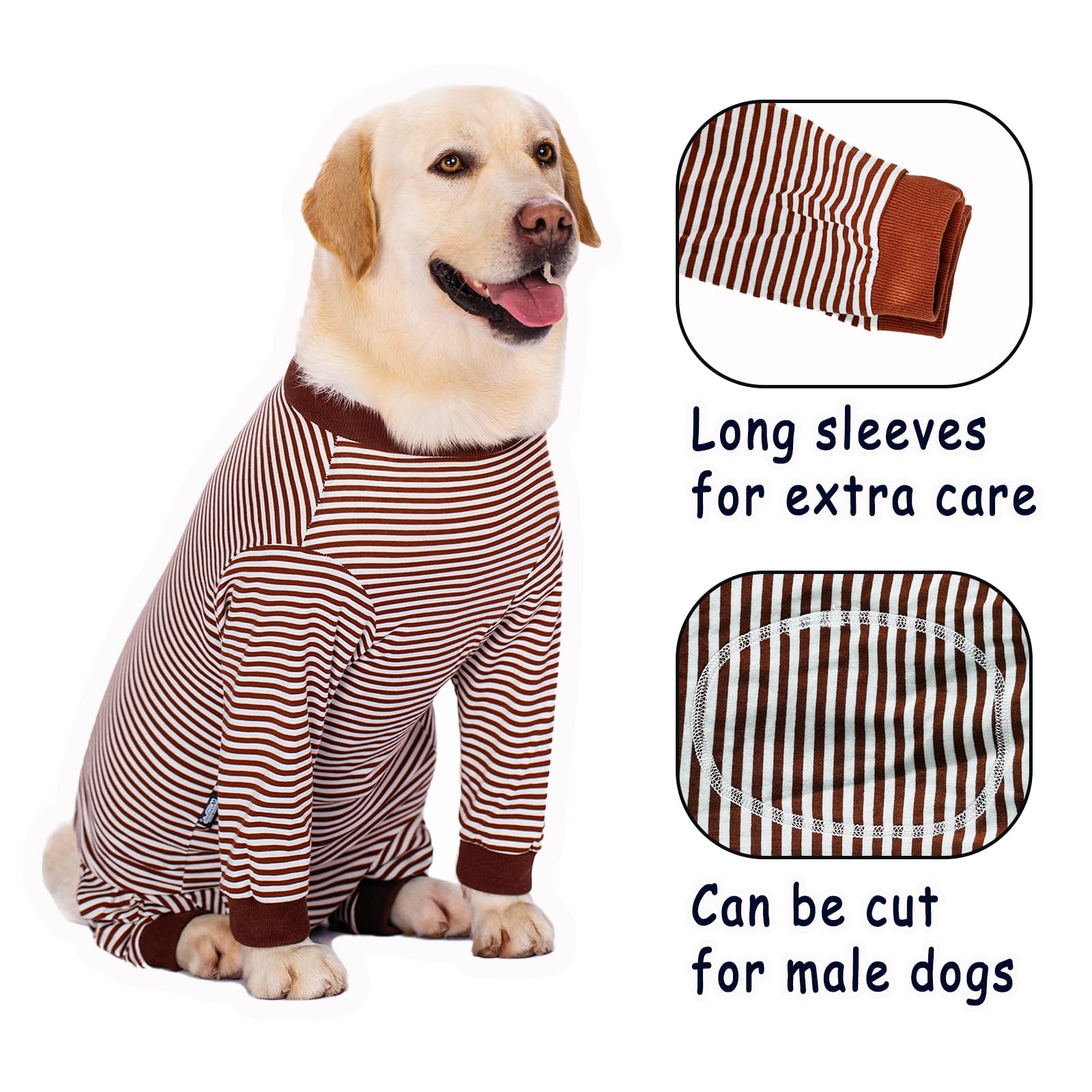 Post Surgery Dog Onesie with Zipper - Full Body Dog Recovery Suit for Large & Medium Dogs - Male/Female Dog Surgery Suit After Spay - Soft Dog Pajamas for Comfortable Healing - Perfect for Post-Op Care & Wound Protection