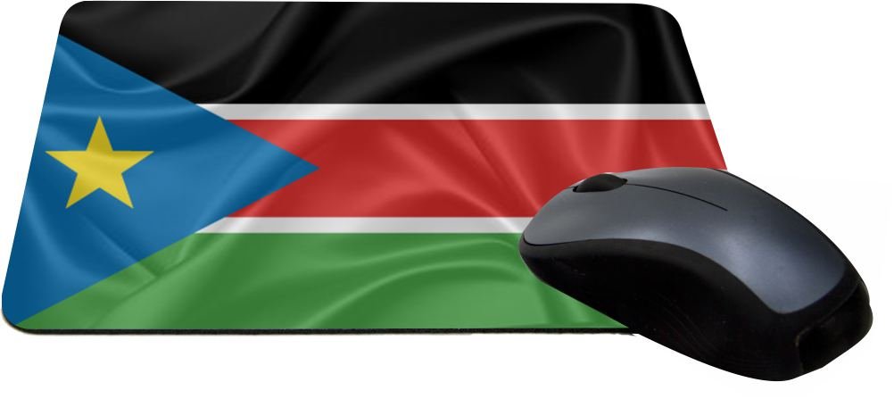 South Sudan Flag Design Lightning Series Gaming Mouse Pad (MPSQ-RK-2853) - Large Non-Slip Rubber Base for PC, Laptop, Office & Esports Gaming