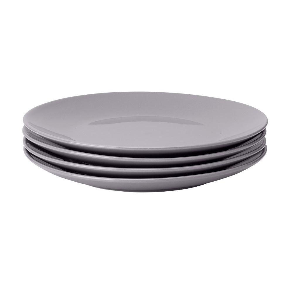 Pebble Stoneware Dinner Plates Set of 4 - 10.6 Inch Round Ceramic Plates for Everyday Dining, Restaurant & Party Use