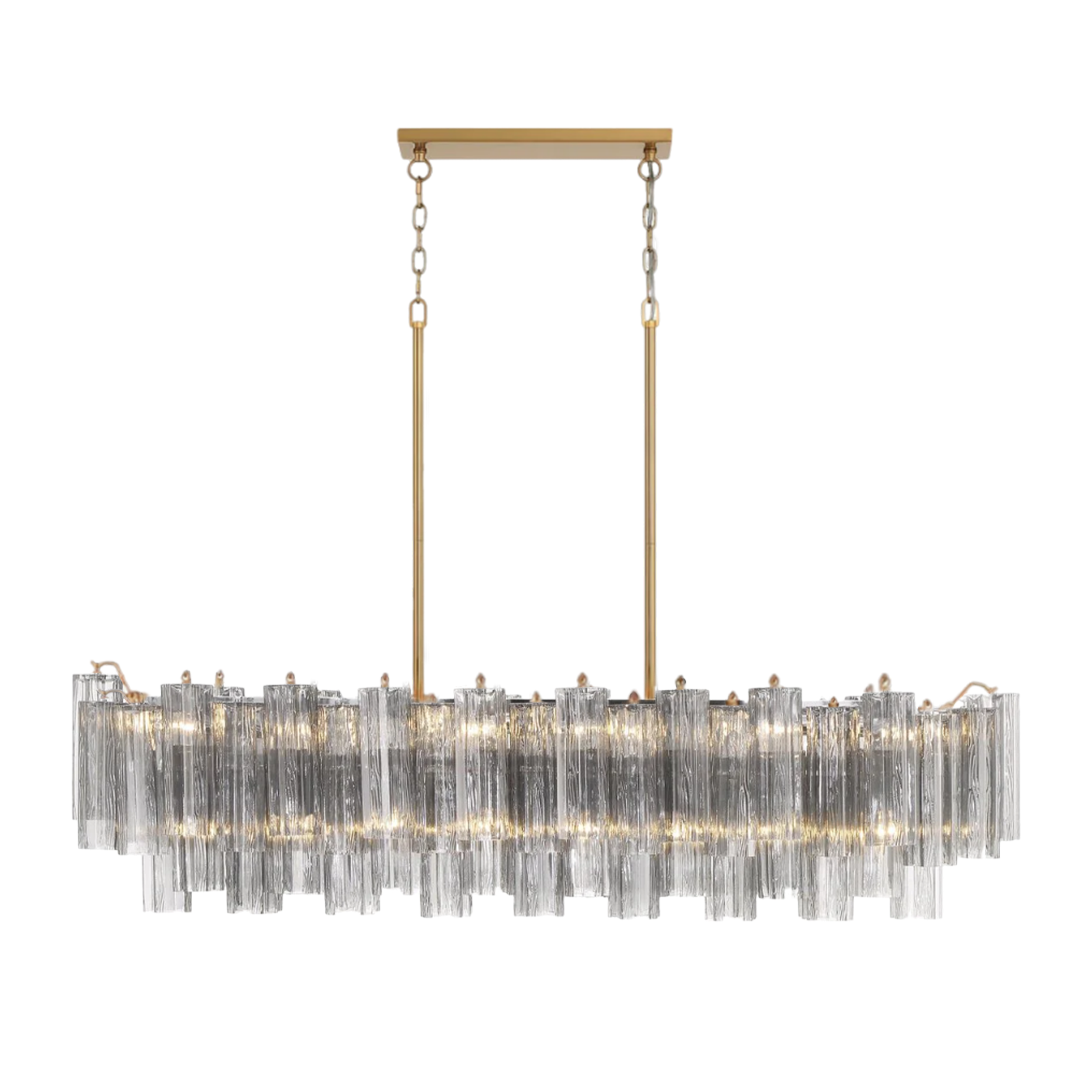 Addis 51-Inch Linear Chandelier - Modern LED Hanging Light Fixture for Dining Room, Kitchen Island & Living Room Decor