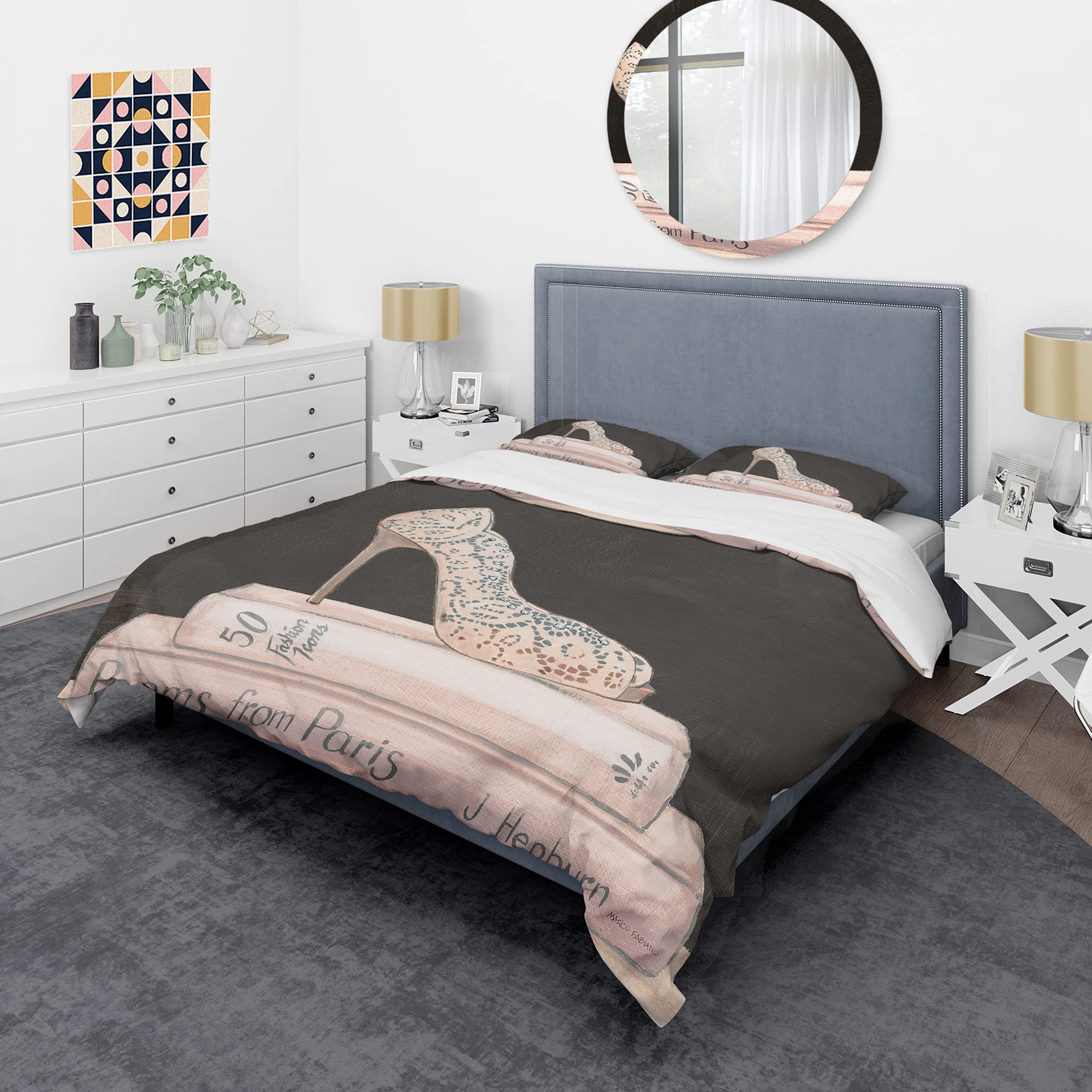 Pink High Heels & Duvet Cover Set King - Fashion Bedding for All Seasons