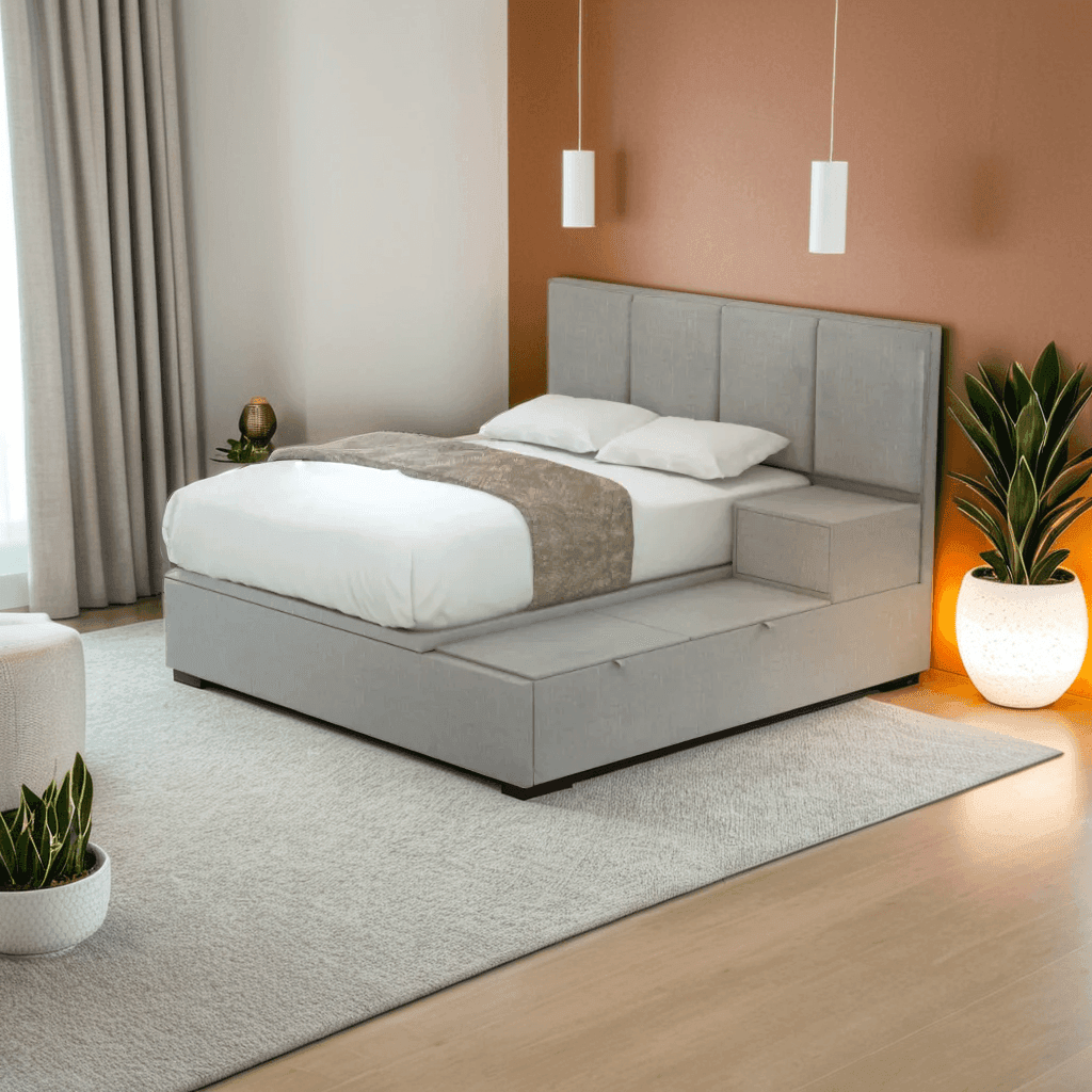 Idella Platform Storage Bed - Queen Size, Modern Wooden Bed Frame with Underbed Storage, Space-Saving Solution for Small Bedrooms | Perfect for Apartments, Dorms & Guest Rooms
