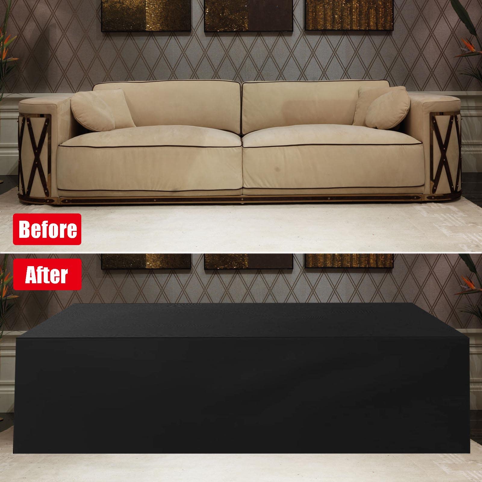 16x14x10 Inch Heavy Duty Waterproof Patio Furniture Cover - 420D Outdoor Table Protector for Rain, Snow & Winter Weather - Perfect for Garden, Deck & Backyard Furniture Protection