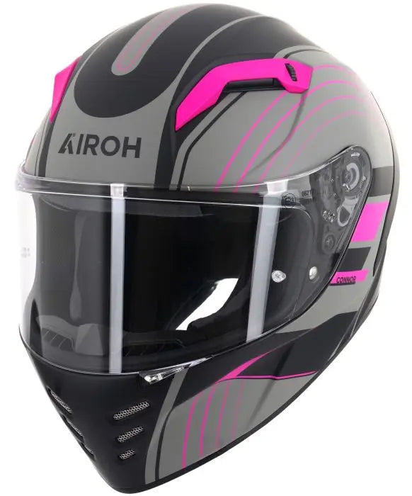 Airoh Connor Achieve Matt Pink Motorcycle Helmet - Lightweight & Comfortable for Women Riders - Perfect for Street Biking, Commuting & Urban Adventures