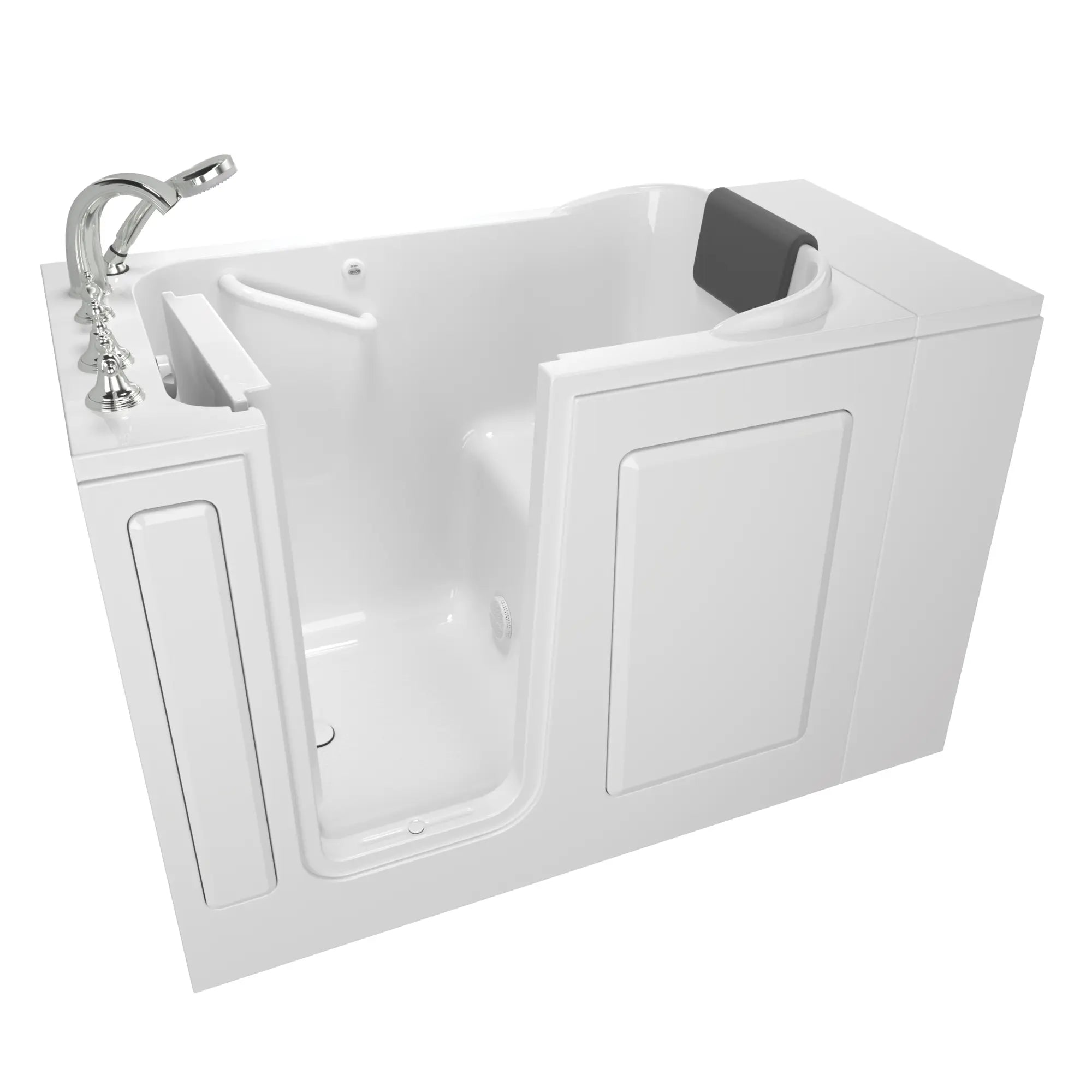 Premium 28 x 48 Inch Gelcoat Walk-in Bathtub with Soaker System & Left-Hand Drain Faucet - Ideal for Elderly Safety & Relaxing Spa Experience at Home