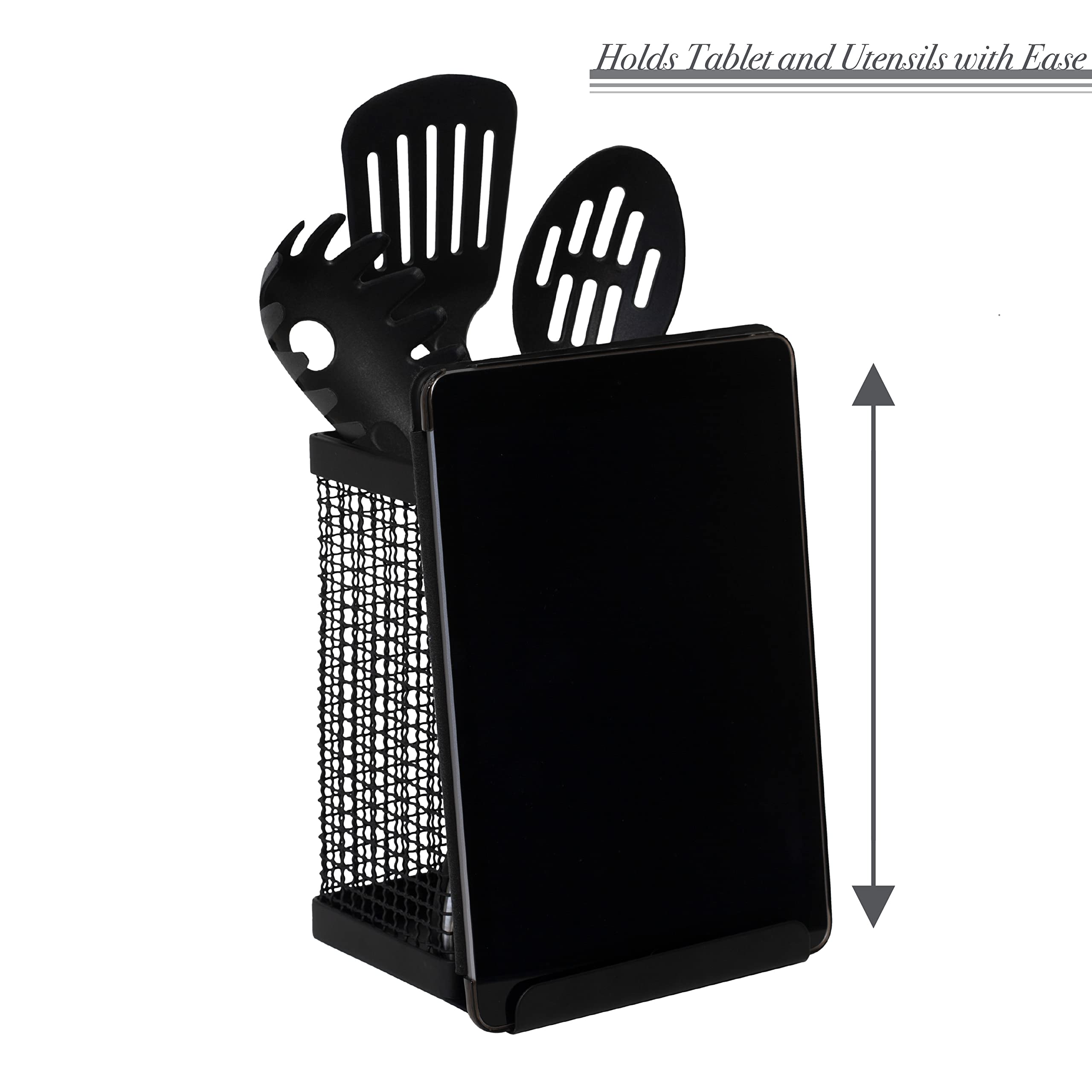 Industrial Kitchen Utensil Holder & Tablet Stand - 6.69
