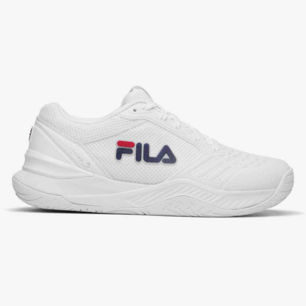 Fila Axilus 3 Women's Tennis Shoes - White & Navy Blue Athletic Shoes for Women | Perfect for Court Play, Training & Casual Wear