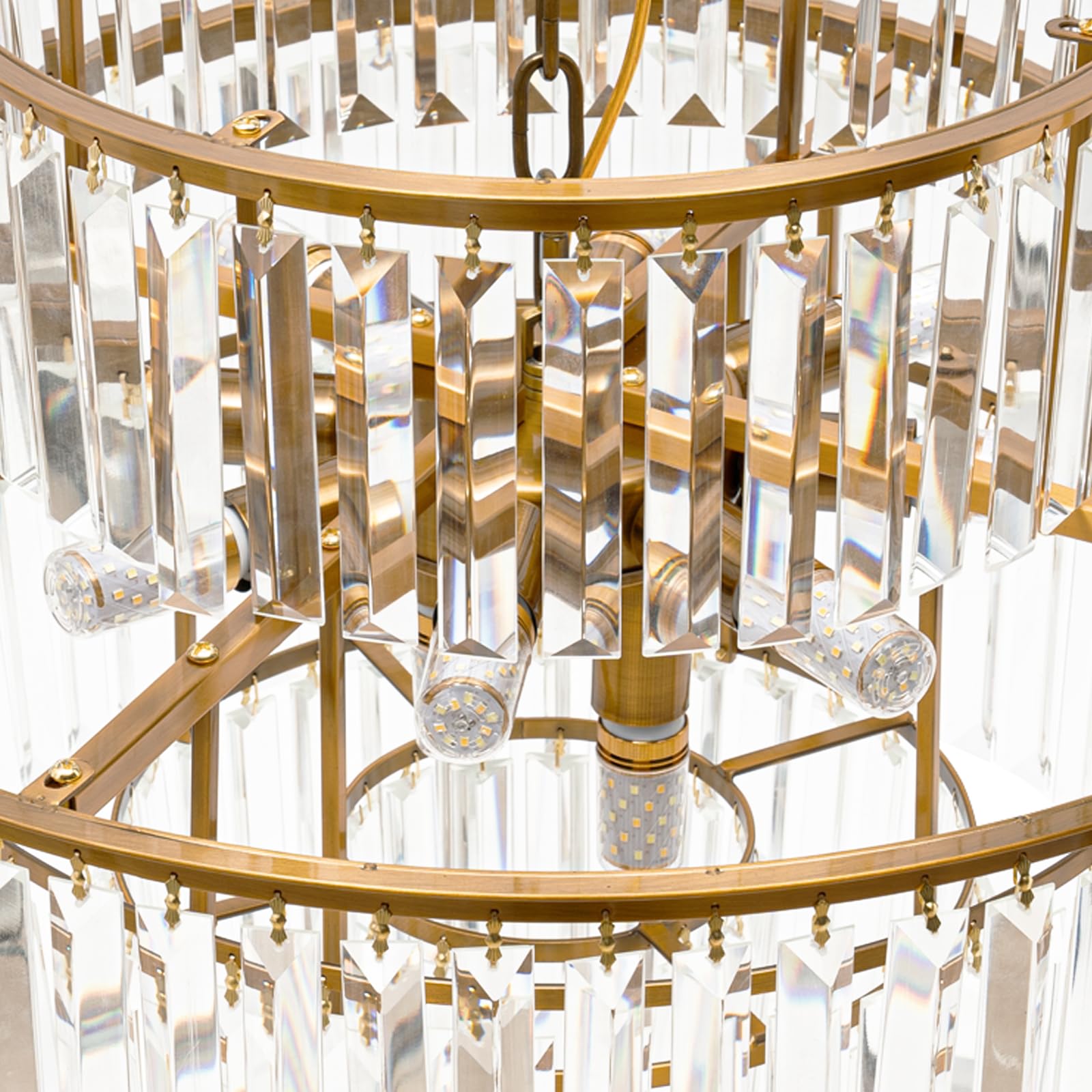 Modern Luxury Chrome Crystal Chandelier - 10-Light 4-Tier Contemporary Pendant Ceiling Light Fixture (23.6