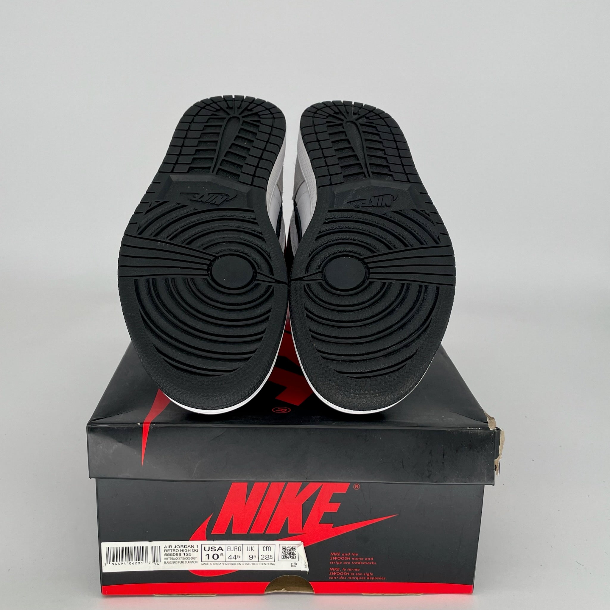 AIR JORDAN 1 Retro High OG 'Light Smoke Grey' Men's Basketball Shoes Size 10.5 - Style 555088-126 | Sneakers for Streetwear, Casual Wear & Basketball Games