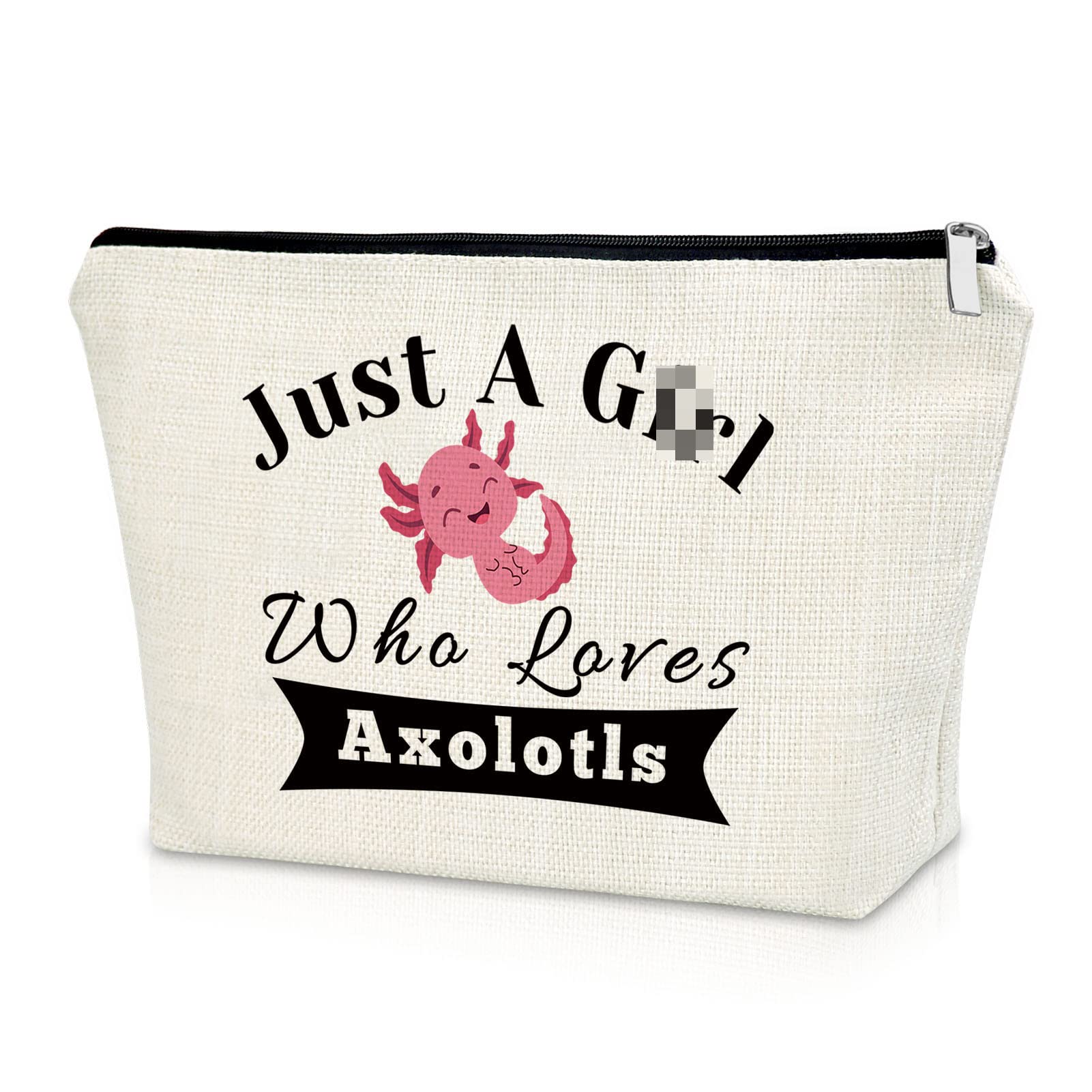 **Axolotl Makeup Bag for Women & Girls - Cute Animal Lover Cosmetic Travel Pouch - Perfect Birthday, Christmas, Thanksgiving Gift for Best Friend, Sister - Great for Travel, School, and Daily Use**