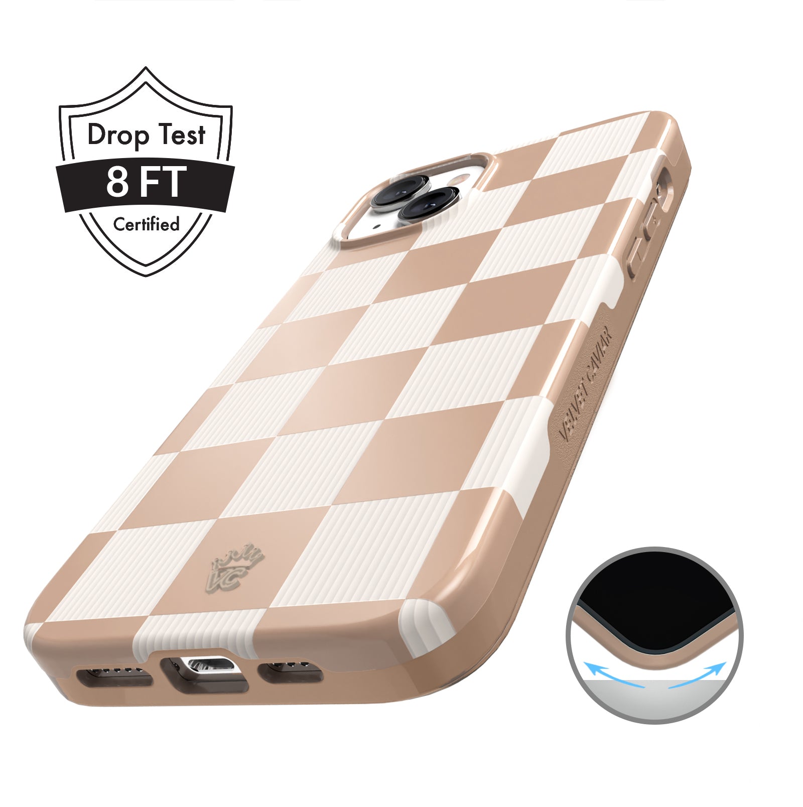 Nude Vibe Checker iPhone Case - Slim Protective Cover for iPhone 13/14/15 Pro Max - Trendy Aesthetic Phone Case for Daily Use & Social Media