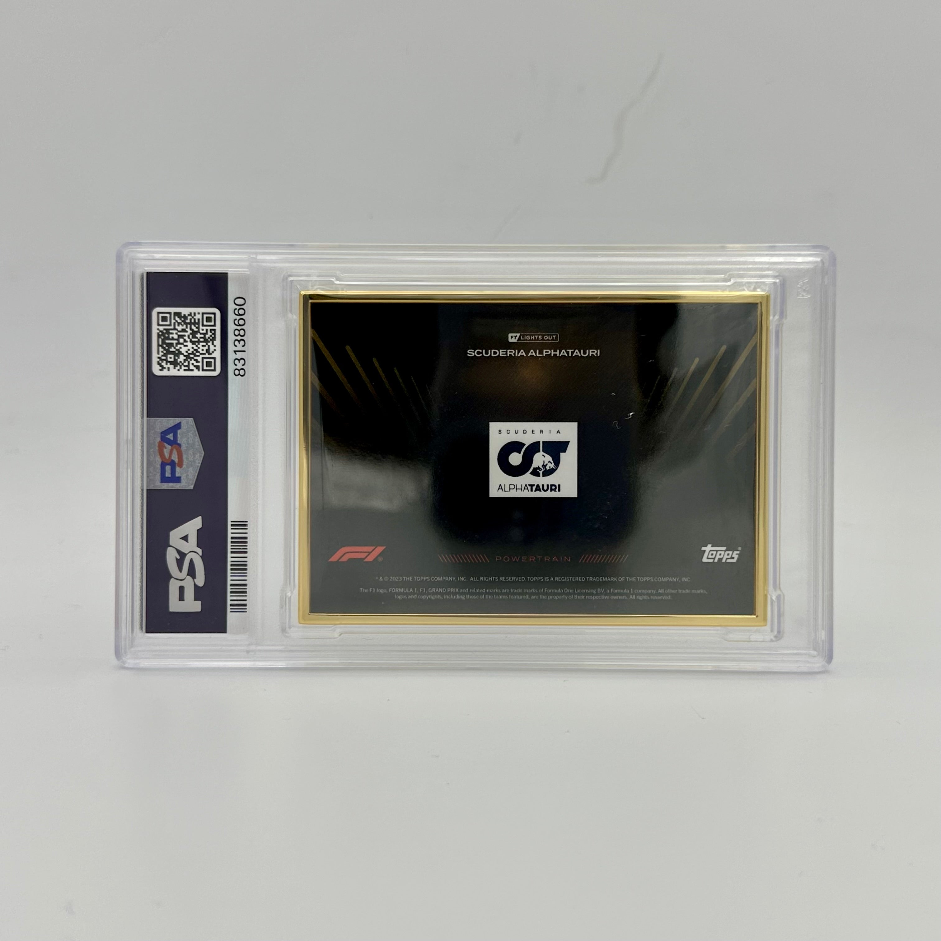 1/1 Gold Frame Scuderia AlphaTauri Powertrain 2022 Lights Out PSA 9 - Rare Collectible Racing Memorabilia for F1 Fans & Sports Display
