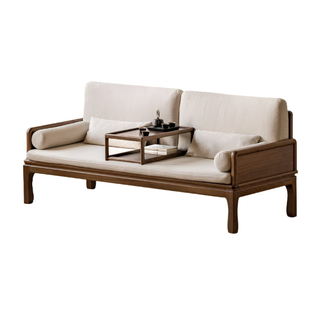 Premium Black Walnut & Oak Solid Wood Convertible Sofa Bed - Modern Dual Use Design for Living Room, Guest Room & Small Spaces