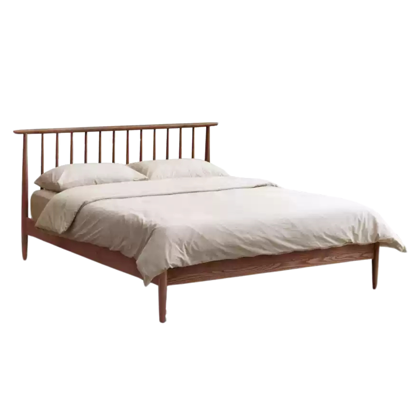 Walnut color Oak wood Windsor Bed