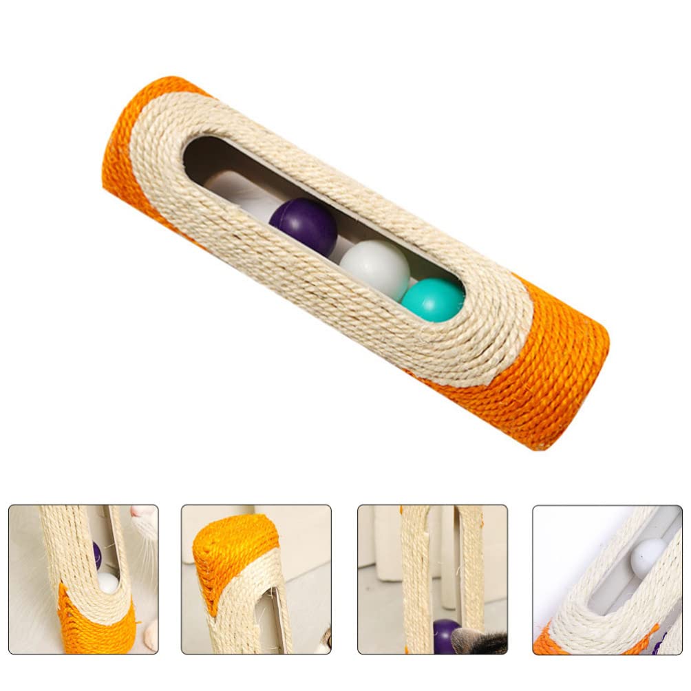 iPetboom Interactive Cat Toys & Scratching Post with Sisal Climbing - Kitten Rolling Ball Toy & Scratcher for Playful Cats - Perfect for Indoor Play, Exercise, and Stress Relief (Random Color)
