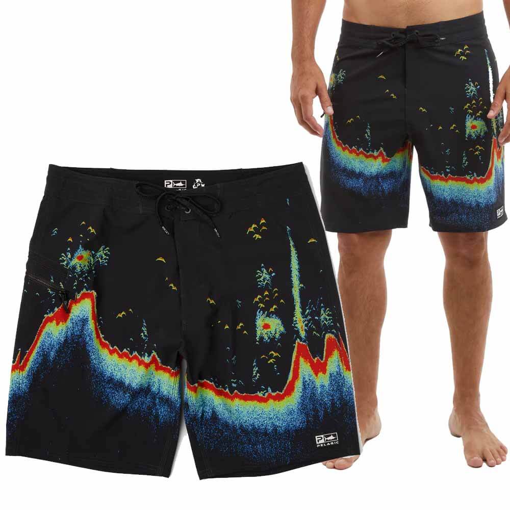 Pelagic Strike 19 Black Sonar Short - Premium Fishing Shorts for Men, Quick-Dry & UV Protection - Perfect for Saltwater Fishing, Boating, and Outdoor Adventures