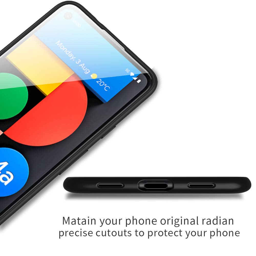 Google Pixel 4a 5G Case Slim Fit - Ultra-Thin Soft Flexible TPU Matte Finish Protective Cover with Enhanced Grip - Ideal for Everyday Use and Travel - Black