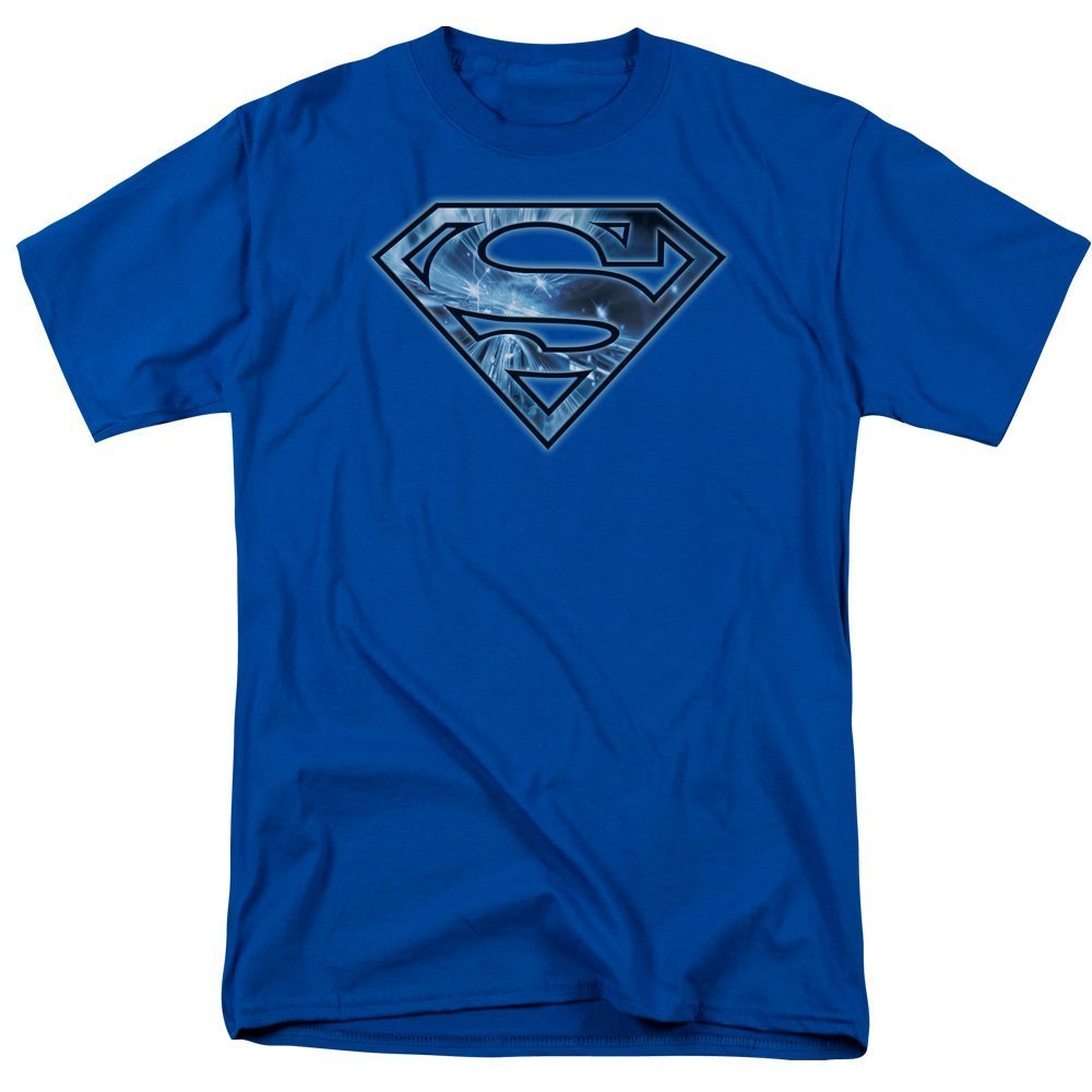 Superman Ice Shield Graphic T-Shirt for Men - Size Large - Cool Superhero Apparel for Casual Wear & Comic Conventions