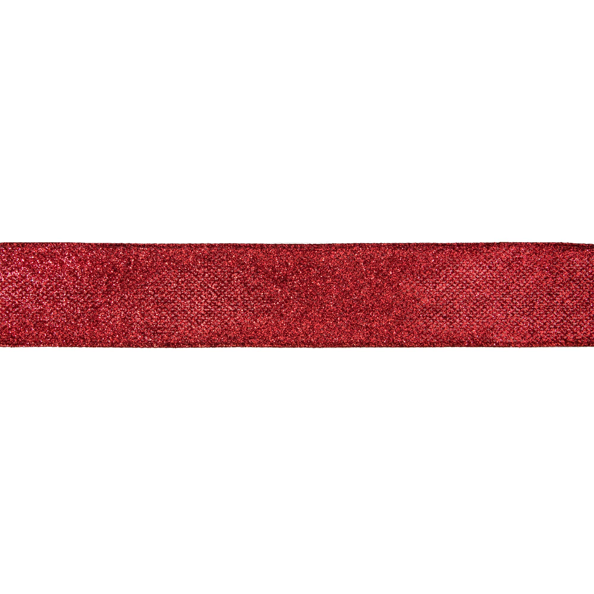 Northlight Red Glitter Christmas Wired Ribbon 2.5 Inch x 10 Yards for Holiday Gift Wrapping, Tree Decorations and DIY Crafts