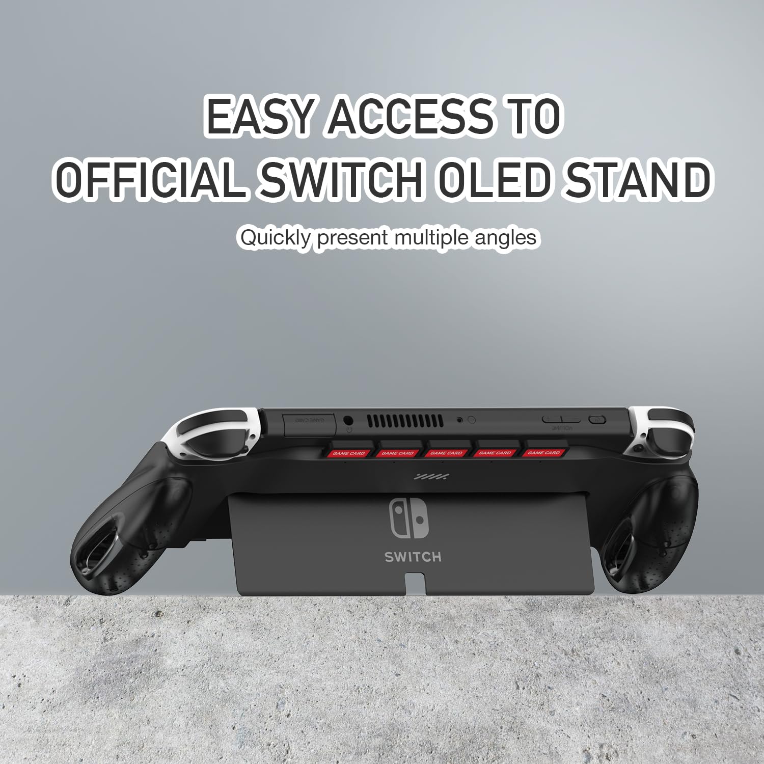 Ergonomic Grip Case for Nintendo Switch OLED - Comfortable Handheld Controller with 5 Game Card Slots | Perfect for Gaming on the Go, Travel & Long Play Sessions