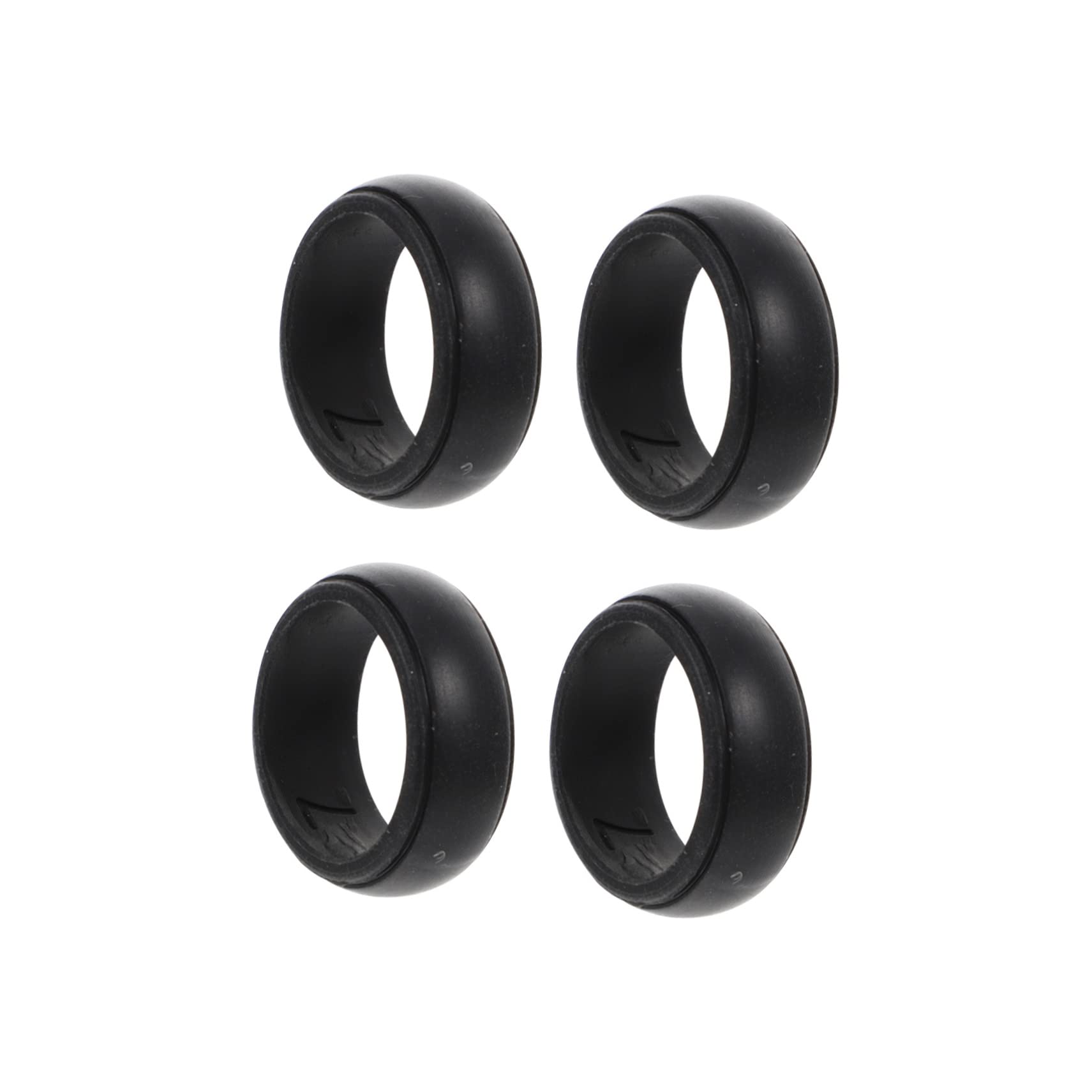 Abaodam 4-Pack Black Silicone Rings for Men - Durable Rubber Wedding Bands, Gym Workout Rings & Finger Protectors - Perfect for Weightlifting, Construction Work & Active Lifestyles