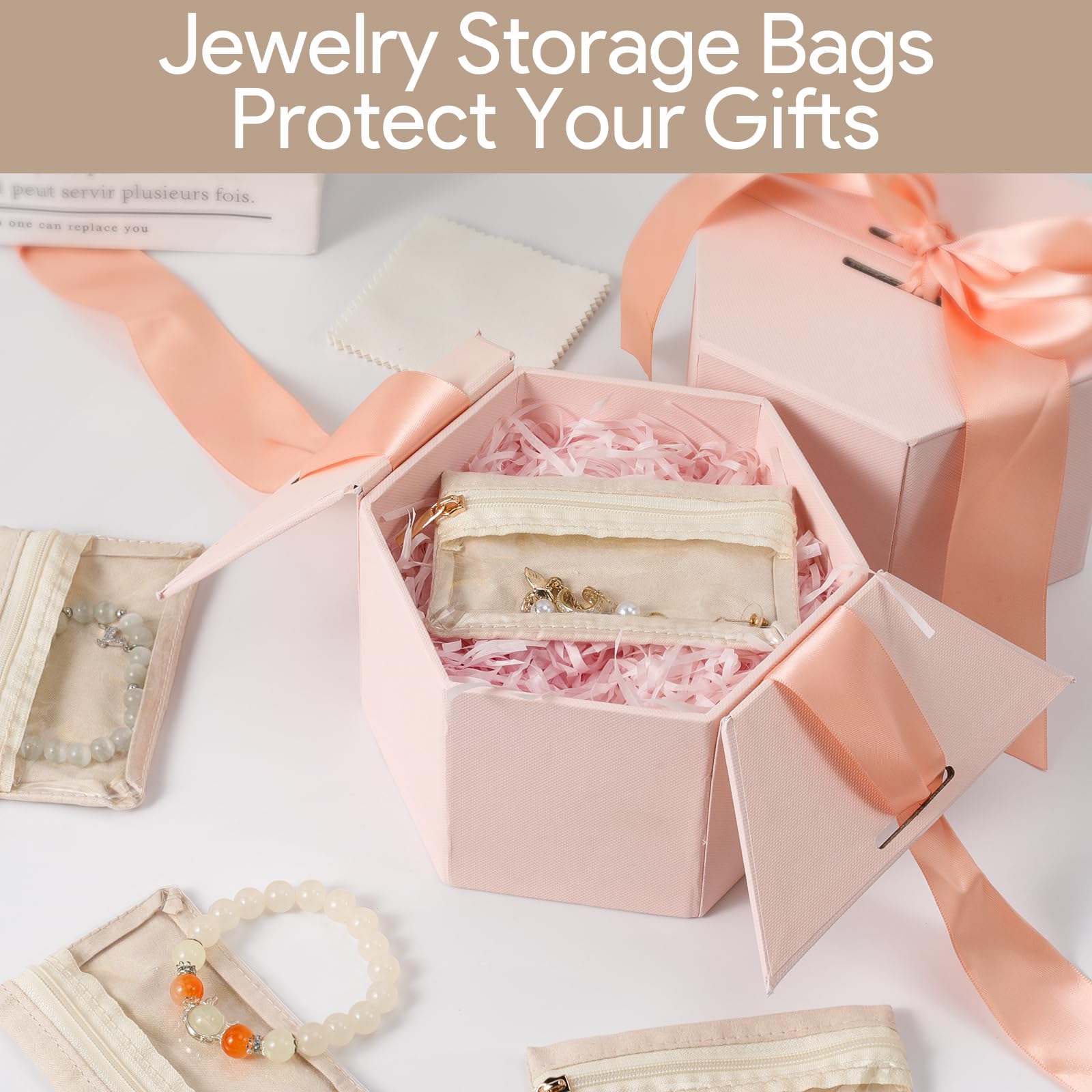 12-Piece Travel Jewelry Organizer Set - Transparent Jewelry Pouches with Silver Polishing Cloth for Women | Compact Jewelry Storage for Necklaces, Rings & Earrings | Perfect for Travel, Home Organization & Gift Giving