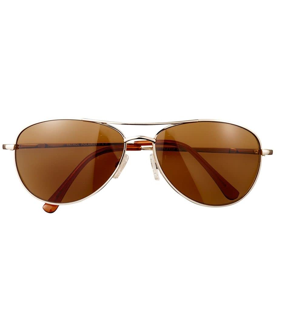Suncloud Aviator Polarized Metal Sunglasses for Men & Women - Gold & Brown Frame with UV Protection - Perfect for Driving, Outdoor Sports & Beach Vacations