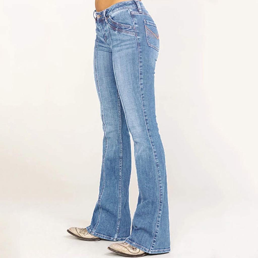 Women's High Waisted Flare Jeans - Stretch Bootcut Denim Pants for Casual Outfits