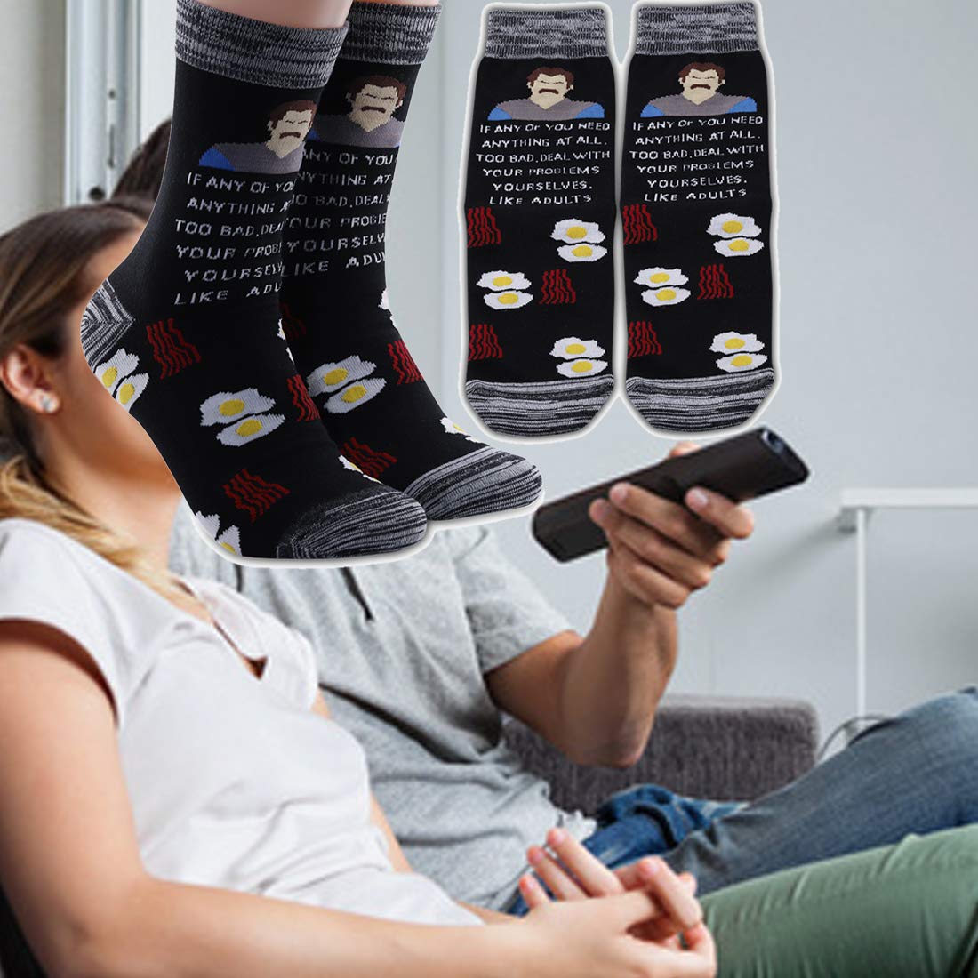 LEVLO Swanson Quote Socks - Funny Motivational Socks for Men & Women - Perfect Gift for Parks and Rec Fans - Great for Office, Gifts & TV Show Lovers