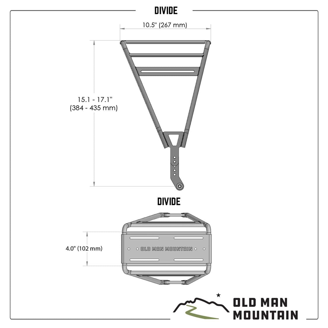 Old Man Mountain Divide Rack - Heavy Duty Bicycle Cargo Carrier for Adventure & Commuting - Perfect for Mountain Biking, Touring & Urban Cycling