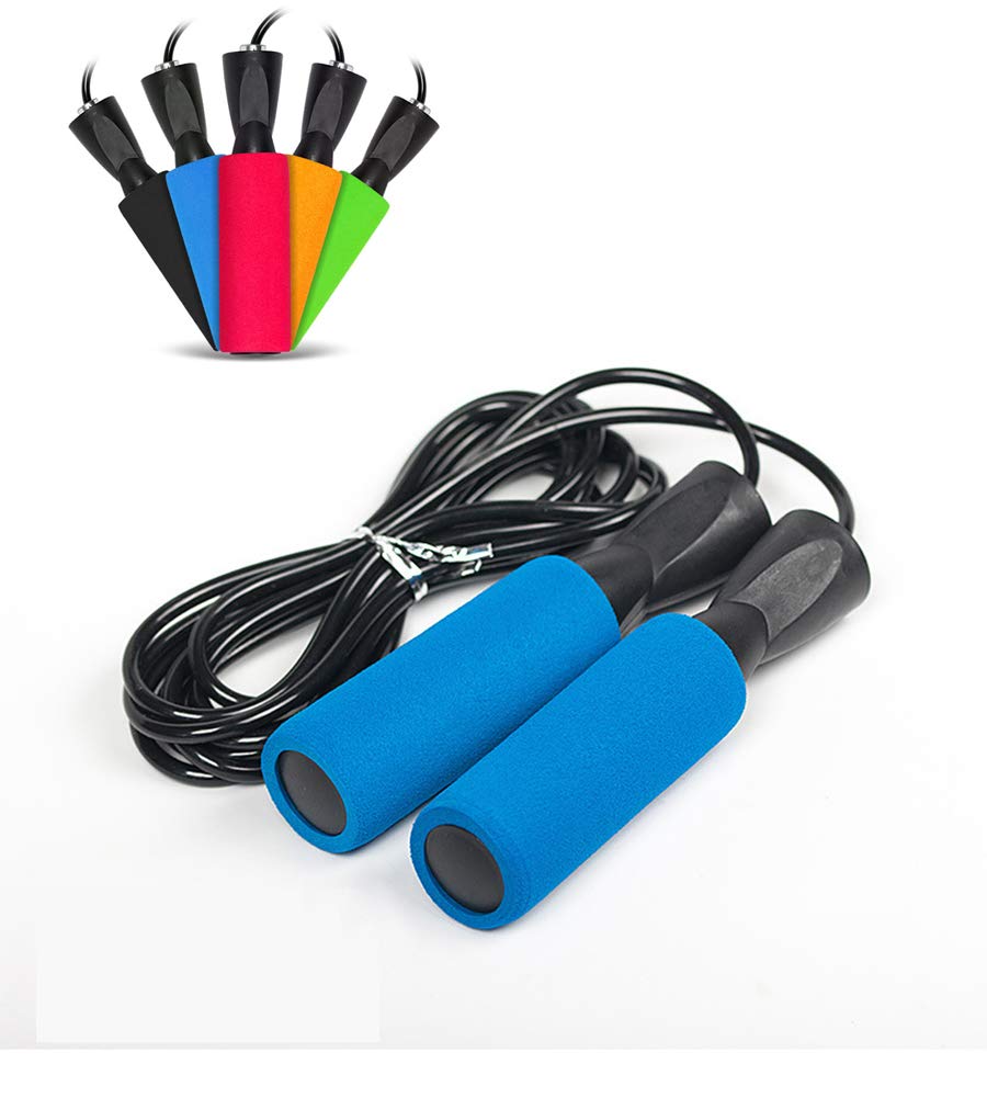 Sprifloral Tangle-Free Jump Rope with Ball Bearings - Adjustable Fast Skipping Rope with Memory Foam Anti-Slip Handles - Fitness Workout Rope for Men & Women - Perfect for Aerobic Exercise, Gym Training, Home Workouts, and Cardio Fitness