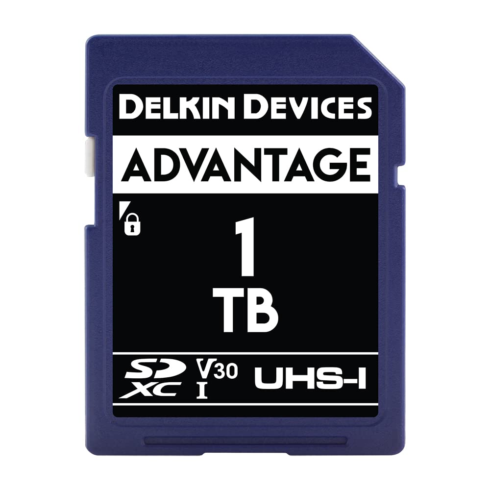 Delkin Devices 1TB Advantage SDXC UHS-I U3/V30 Memory Card - High Speed 1TB SD Card for DSLR, Mirrorless & 4K Cameras | Waterproof, Shockproof, X-Ray Proof | Perfect for 4K UHD Video, Full HD Photography & Professional Filmmaking