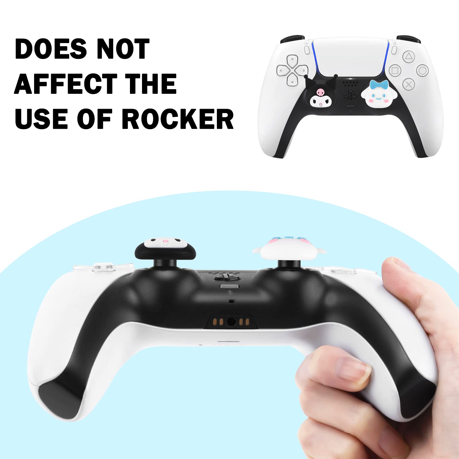 DLseego Anime Thumbstick Grip Set for Xbox Series X, PS5, PS4, Switch Pro Controller - Demon Bunny & Cloud Dog Design, Joystick Protection Caps - Perfect for Gaming, Streaming & Long Play Sessions