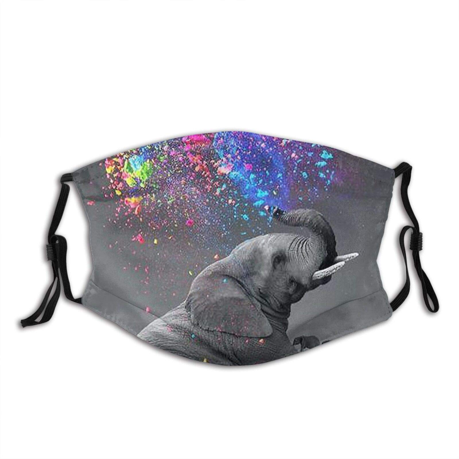 Reusable Washable Color Elephant Face Mask for Men & Women - 2 Filters Included - Breathable Balaclava for Outdoor Activities, Travel, and Daily Protection