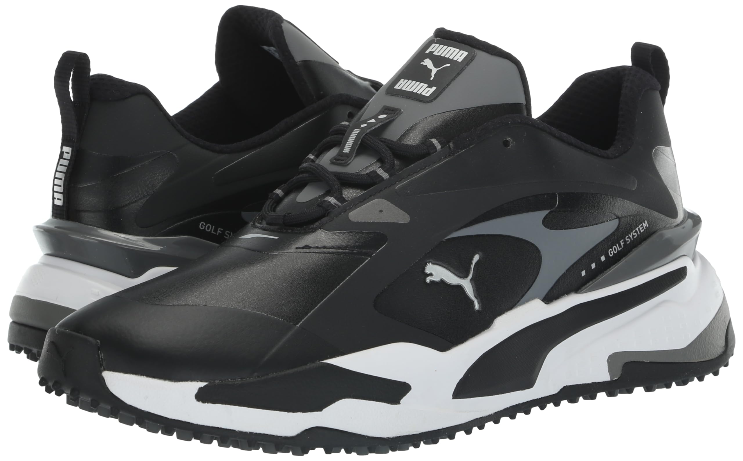PUMA Men's GS-Fast Spiked Golf Shoes - Lightweight & Waterproof for Comfortable Performance on the Course | Perfect for Walking 18 Holes & Driving Range Practice