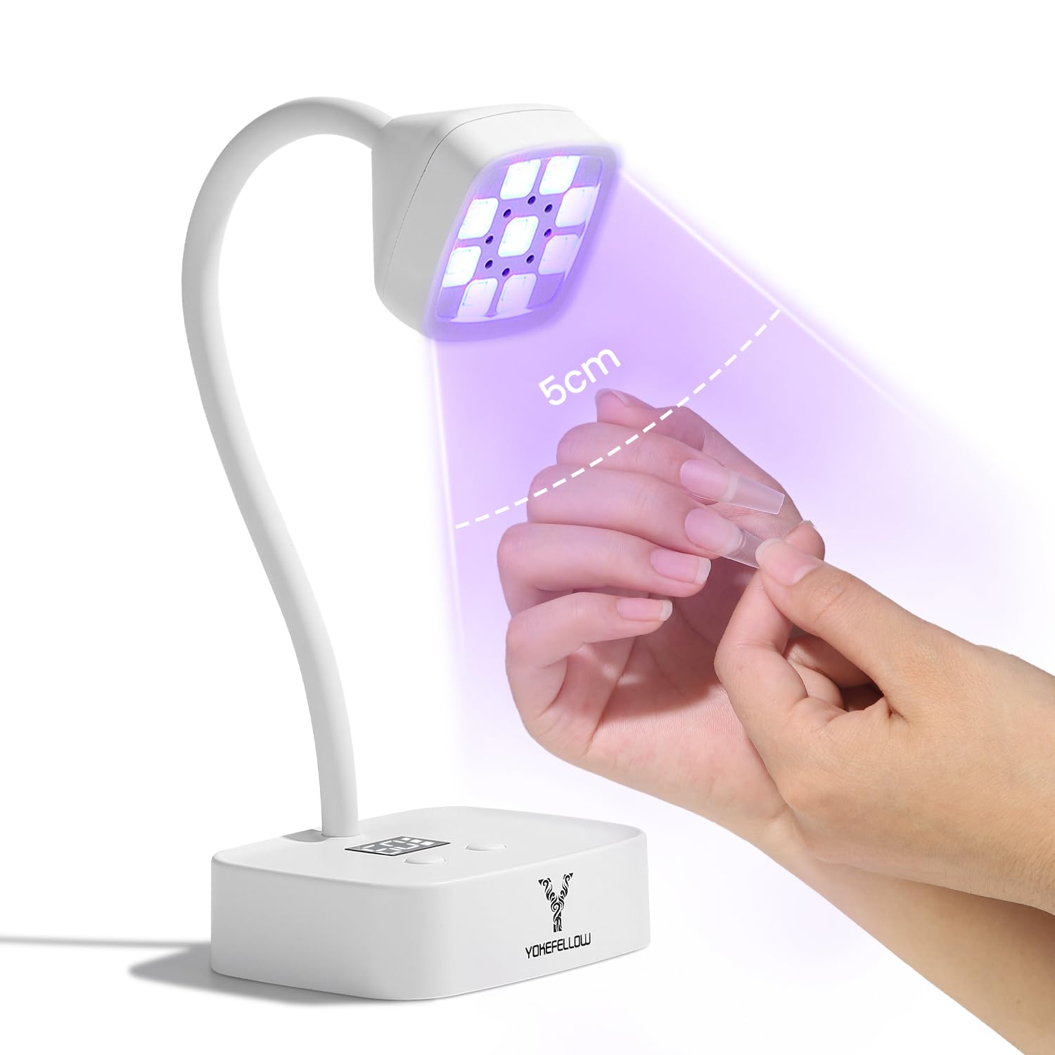 YOKE FELLOW Mini UV Nail Lamp with Auto Sensor - Rechargeable Gel Nail Dryer with 2 Timers & Gooseneck Design for Professional & Home Manicures | Perfect for Nail Salons, DIY Nail Art & Quick Gel Polish Curing