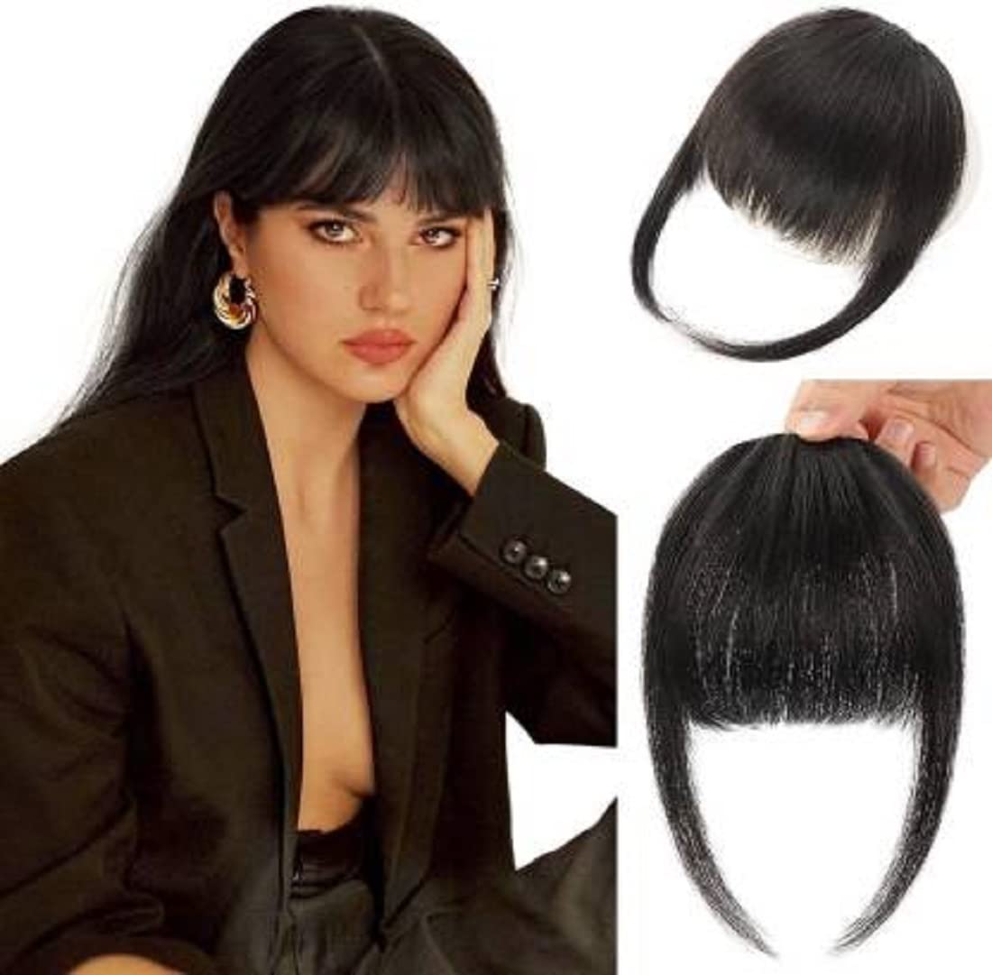 Stylish Black Hair Bangs for Women - Natural-Looking Fringe for Everyday Wear & Cosplay | Perfect for Daily Fashion & Costume Parties