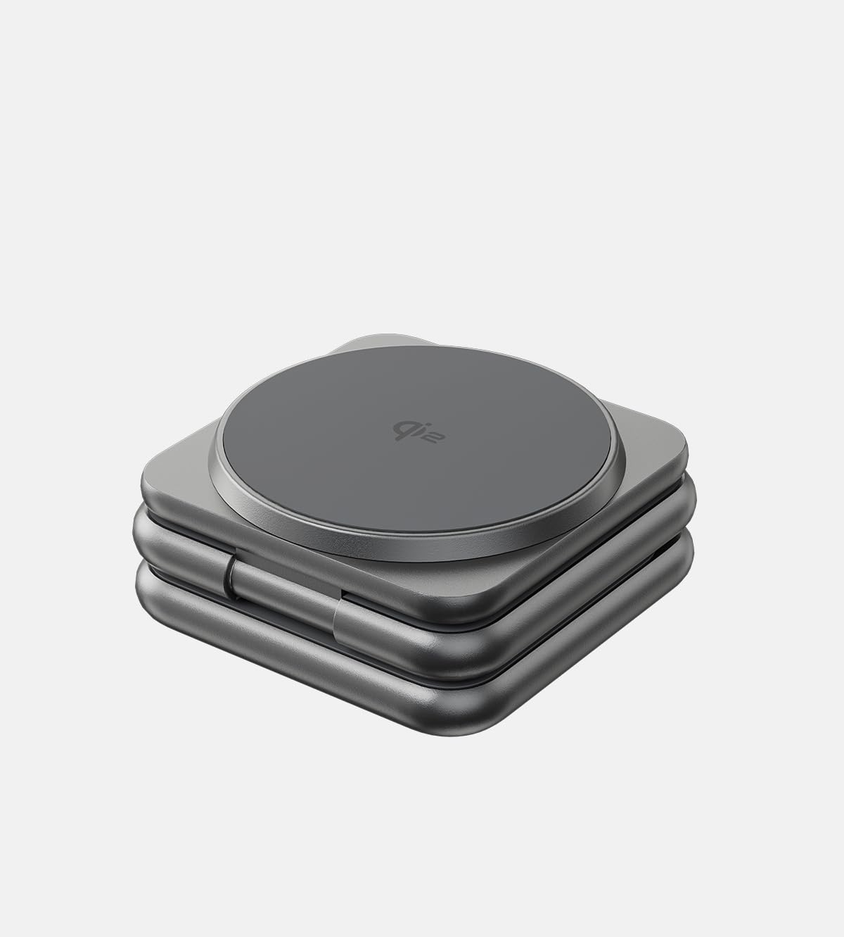 Foldable 3-in-1 Magnetic Wireless Charging Station - Qi2 Certified 15W Fast Charger for iPhone 16/15/14, 5W for Apple Watch & AirPods - Includes 45W PD Adapter - Aluminum Alloy Travel Charger (Gray) | Perfect for Home, Office & Travel Use