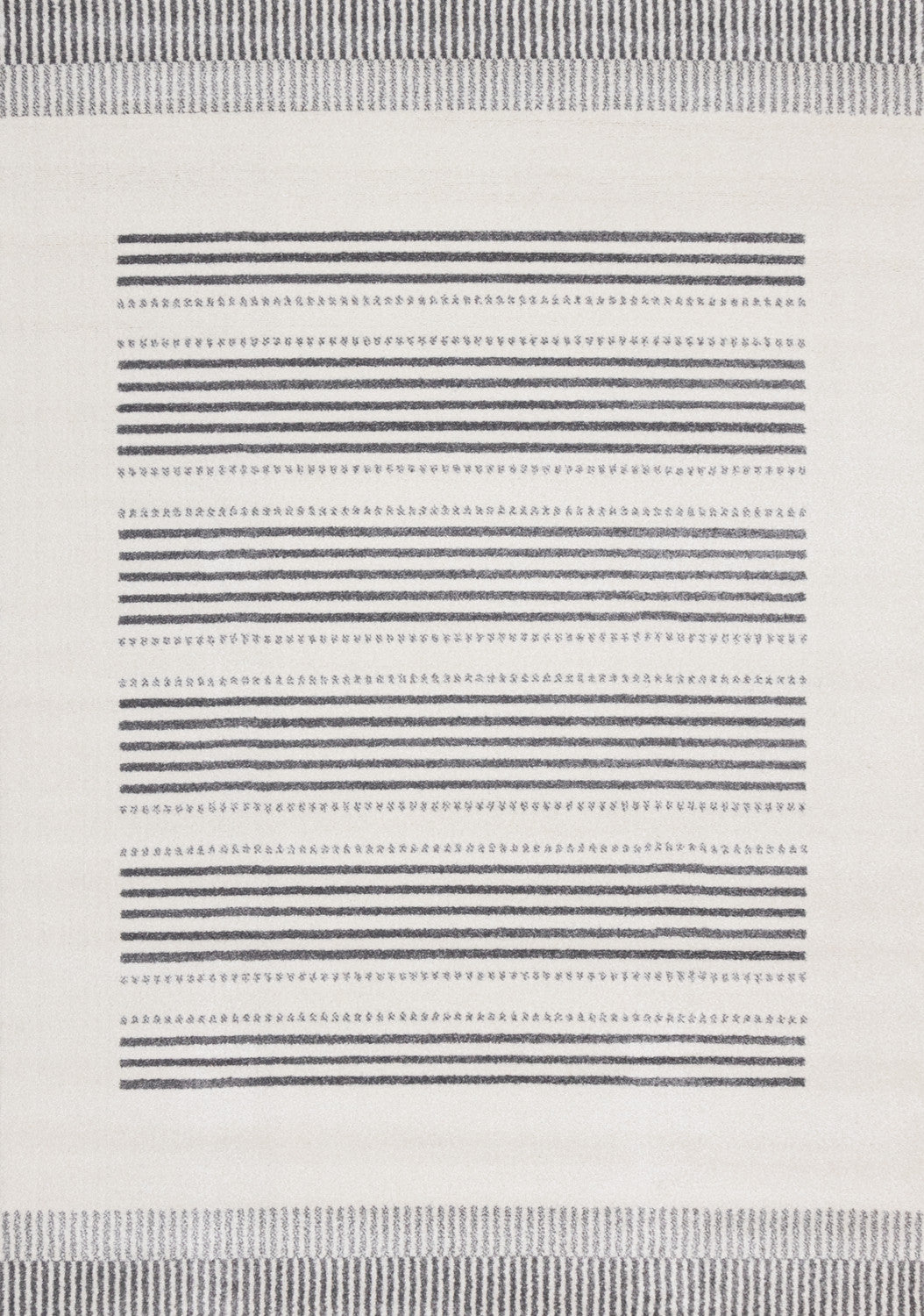 Claremont Modern Area Rug 5' x 8' - Sleek White & Grey Design for Living Room, Bedroom & Office | Soft Contemporary Rug for Home Decor