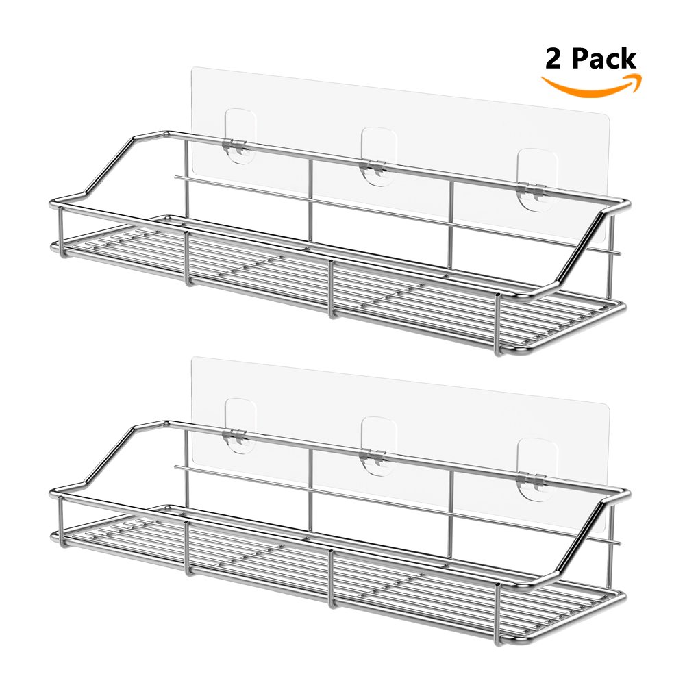 ODesign Clear Shower Caddy Adhesive Strips - Heavy Duty Bathroom Shelf Mounting Tape [2 Pack] - Perfect for Organizing Shower Essentials & Bathroom Storage